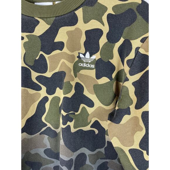 Adidas Originals Camo Camouflage Drip‎ Effect Sweatshirt Trefoil Size Small - Picture 8 of 10